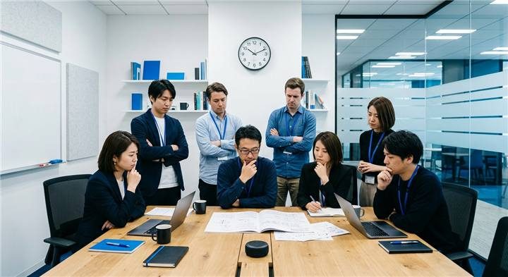 学んだやり方を社内に広げて、チームで手順を確認している様子