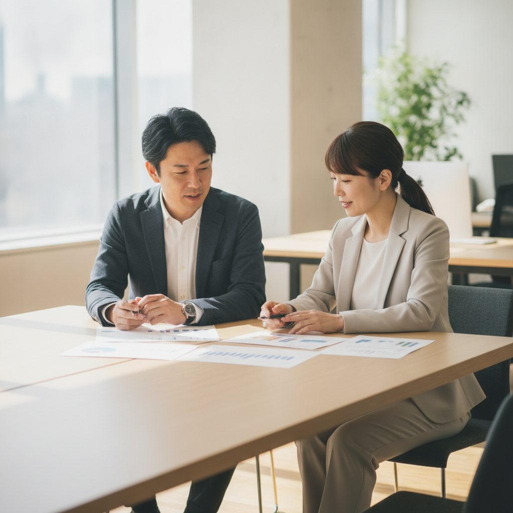 何をどの順番で作るかを、発注者と一緒に決めているところ